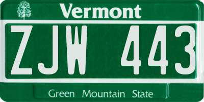 VT license plate ZJW443