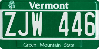 VT license plate ZJW446