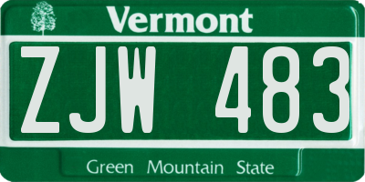 VT license plate ZJW483