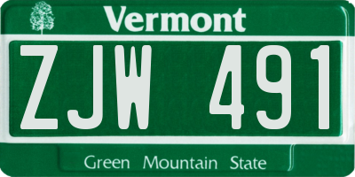 VT license plate ZJW491