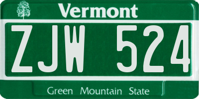 VT license plate ZJW524