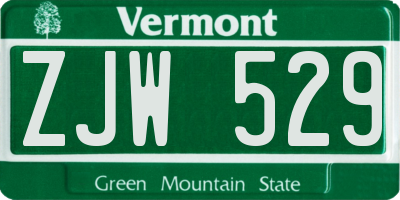 VT license plate ZJW529