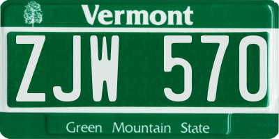 VT license plate ZJW570