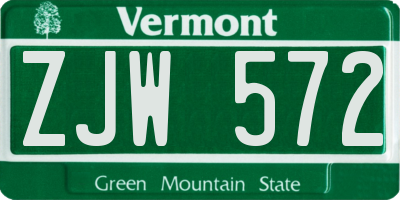 VT license plate ZJW572