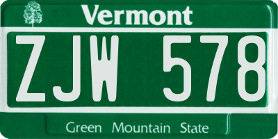 VT license plate ZJW578