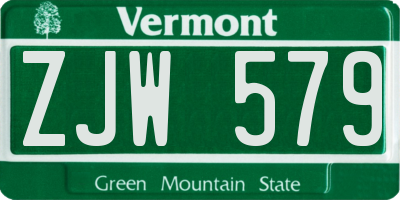 VT license plate ZJW579