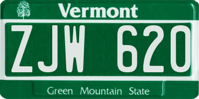 VT license plate ZJW620