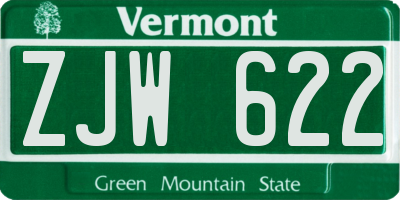 VT license plate ZJW622