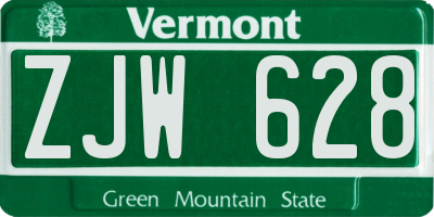 VT license plate ZJW628