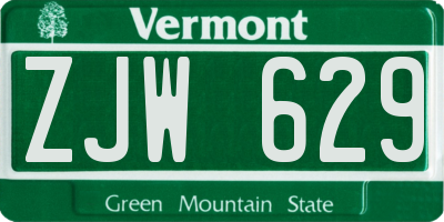 VT license plate ZJW629