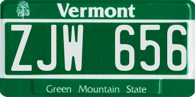 VT license plate ZJW656