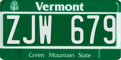 VT license plate ZJW679