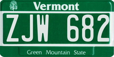VT license plate ZJW682