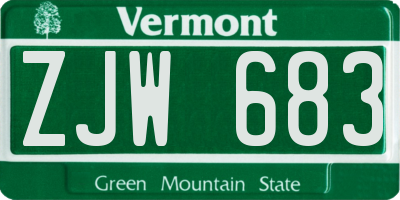 VT license plate ZJW683