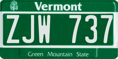 VT license plate ZJW737
