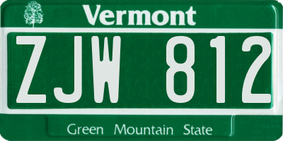 VT license plate ZJW812