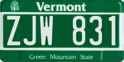 VT license plate ZJW831
