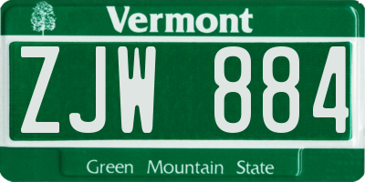 VT license plate ZJW884