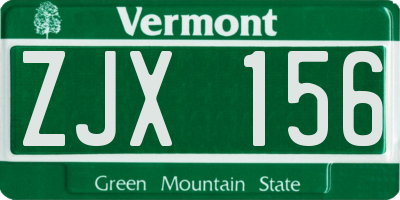 VT license plate ZJX156