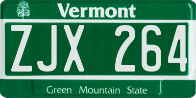 VT license plate ZJX264