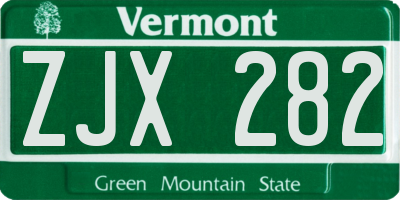 VT license plate ZJX282