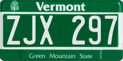 VT license plate ZJX297