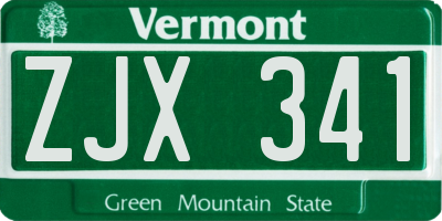 VT license plate ZJX341