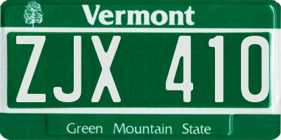 VT license plate ZJX410
