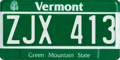 VT license plate ZJX413
