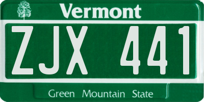 VT license plate ZJX441