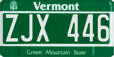 VT license plate ZJX446