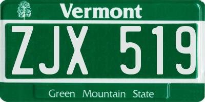 VT license plate ZJX519