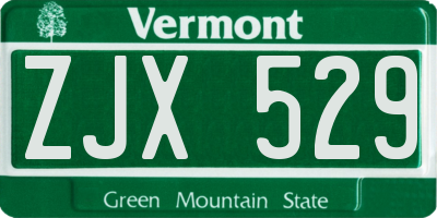 VT license plate ZJX529