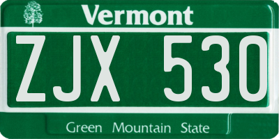 VT license plate ZJX530