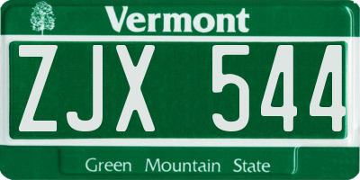 VT license plate ZJX544