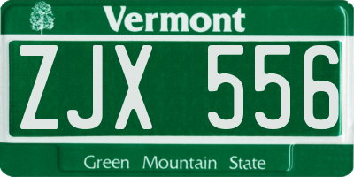 VT license plate ZJX556