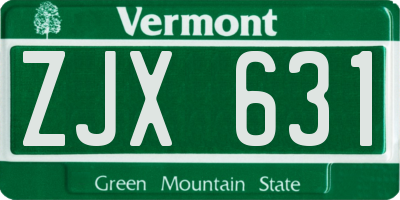 VT license plate ZJX631