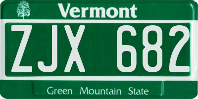 VT license plate ZJX682