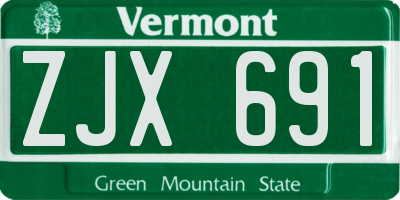 VT license plate ZJX691