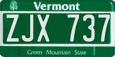 VT license plate ZJX737