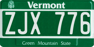 VT license plate ZJX776