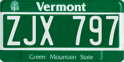 VT license plate ZJX797