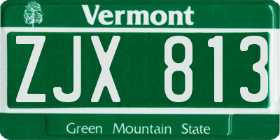 VT license plate ZJX813