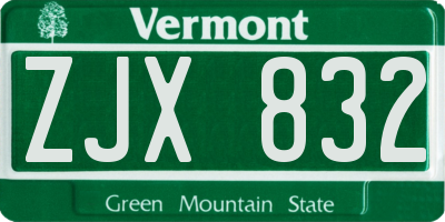 VT license plate ZJX832