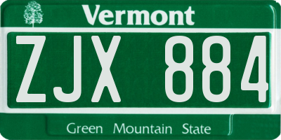 VT license plate ZJX884