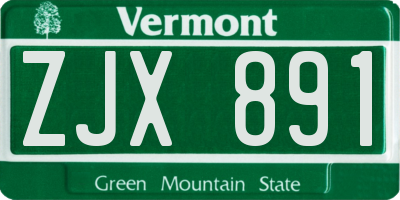 VT license plate ZJX891