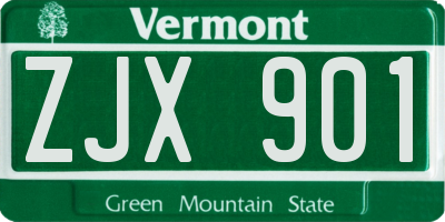 VT license plate ZJX901