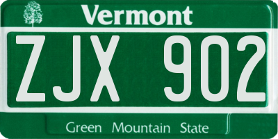 VT license plate ZJX902