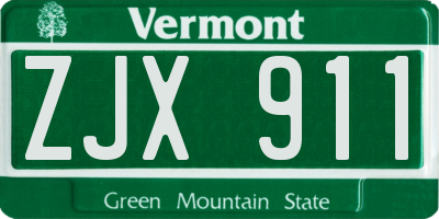 VT license plate ZJX911