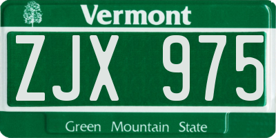 VT license plate ZJX975
